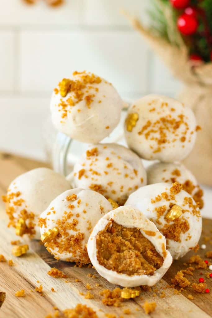 gingerbread cake pops on board.