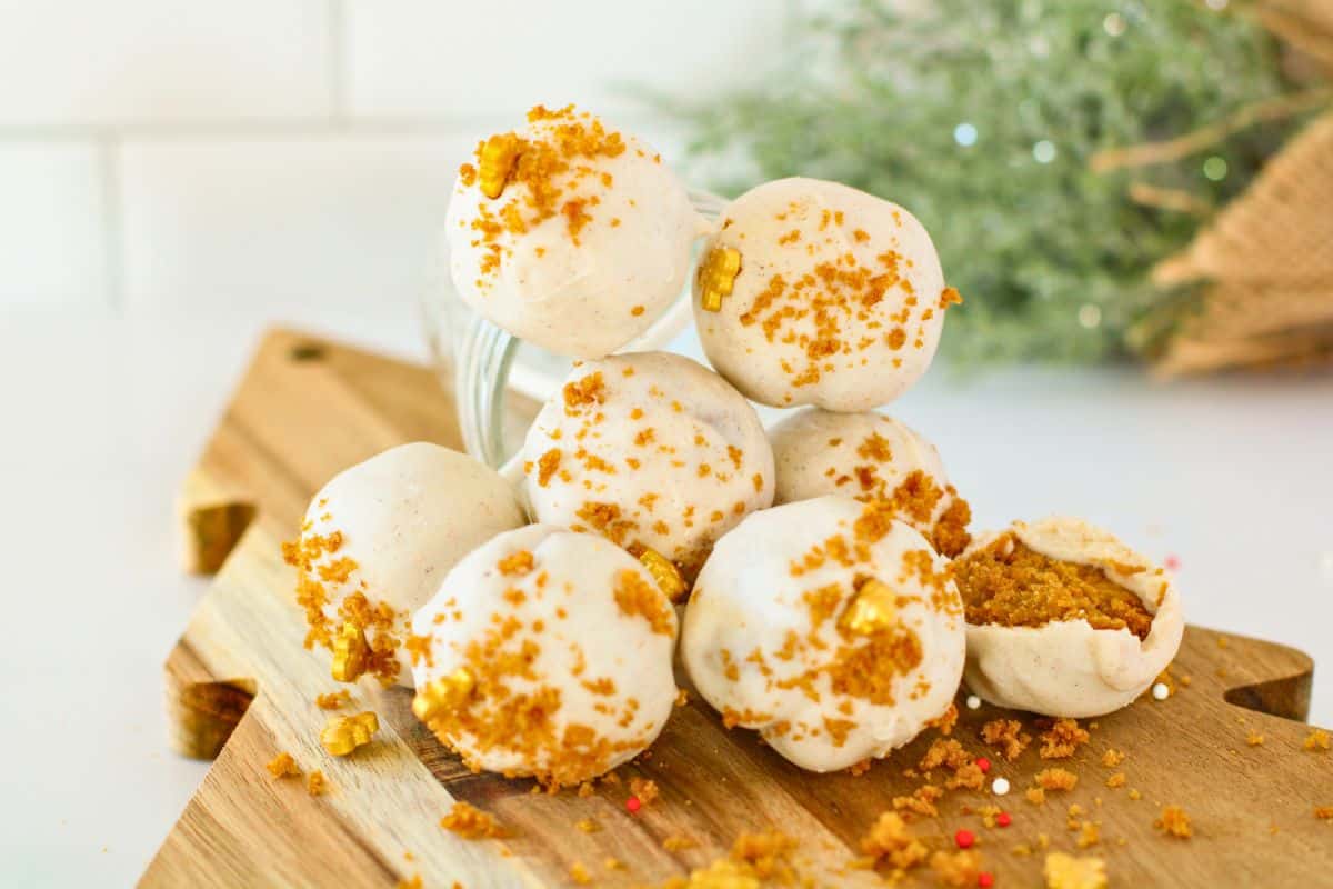 gingerbread cake pops on board.