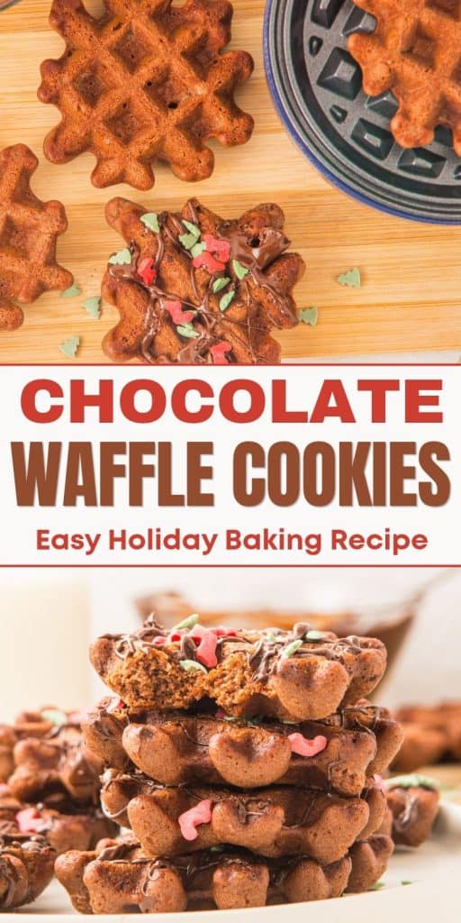 collage of waffle cookies.