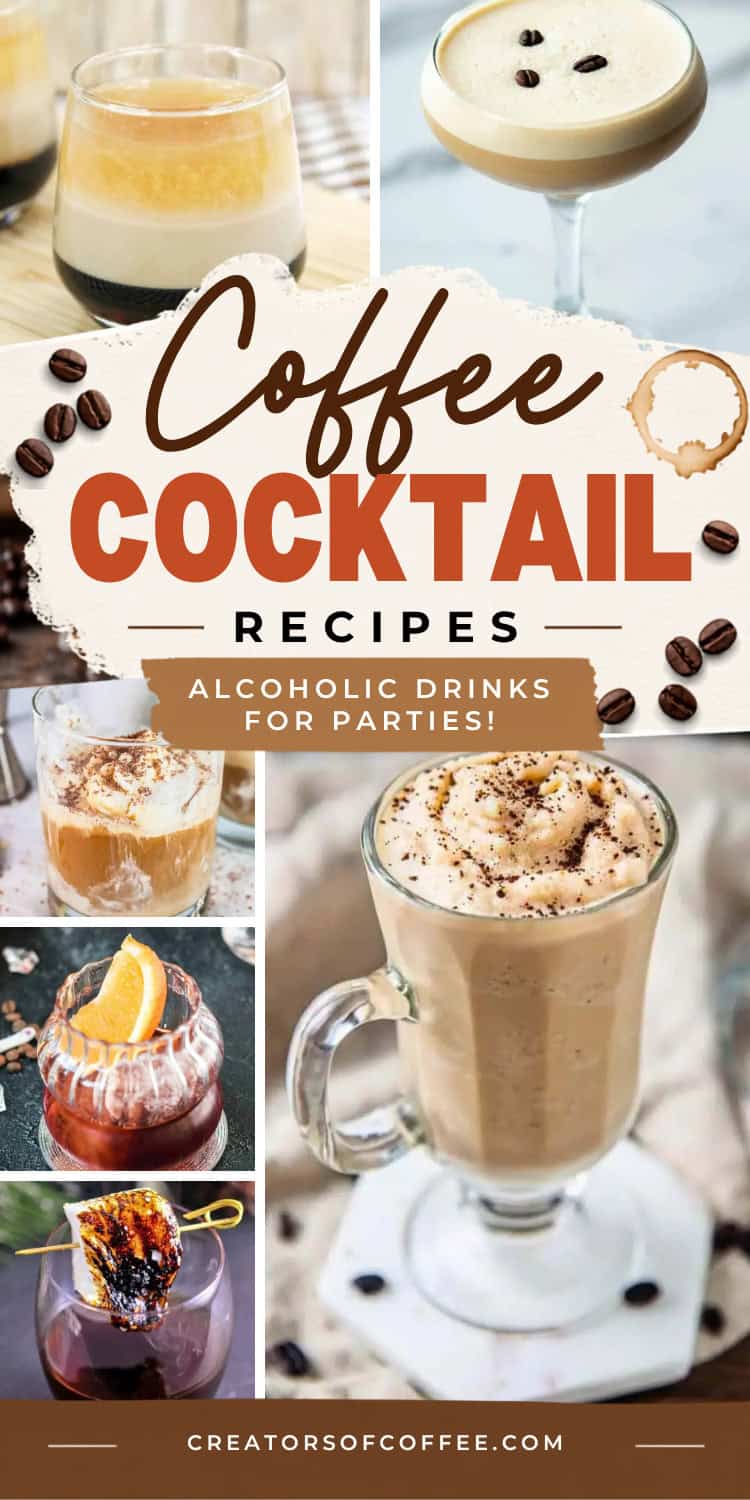 collage of coffee cocktail ideas.