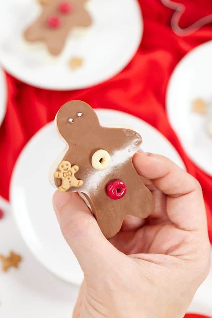 gingerbread men shaped jello dessert.