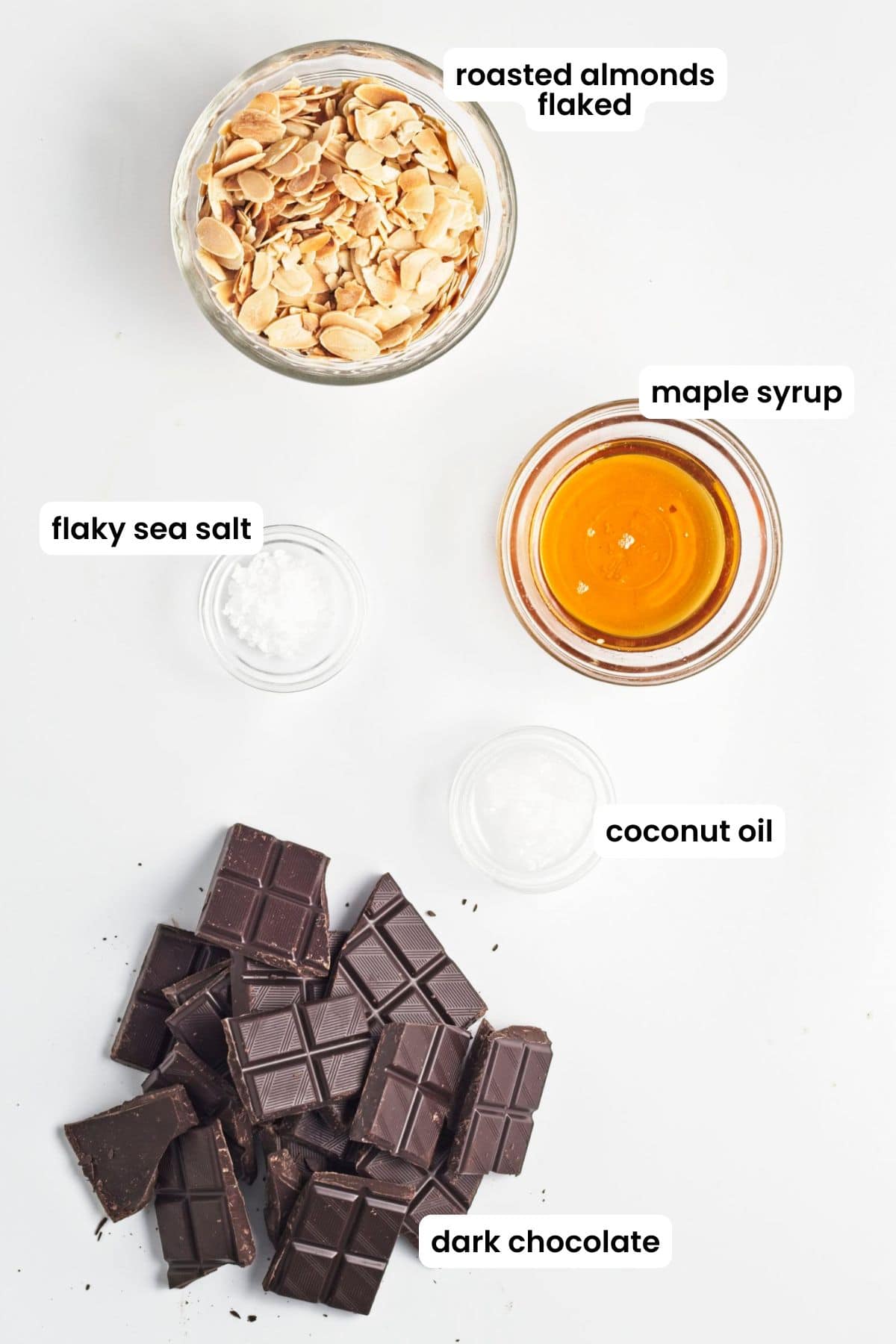 candy bark ingredients labelled.