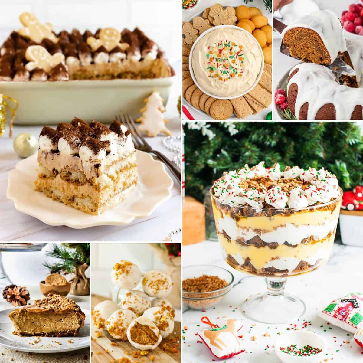 collage of gingerbread dessert recipes.