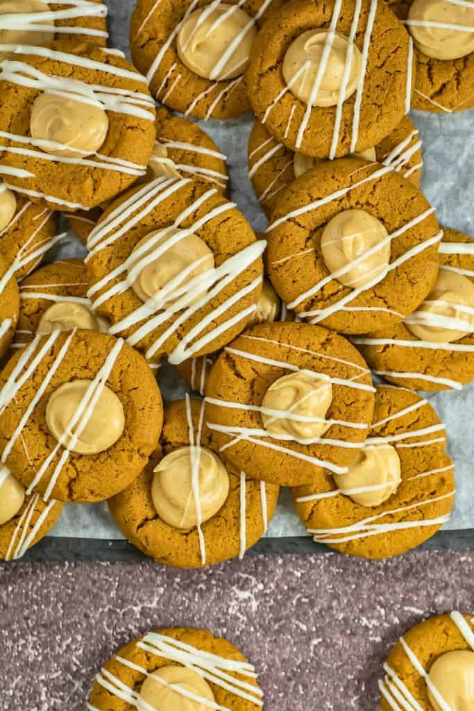 gingerbread thumbprint cookies with icing