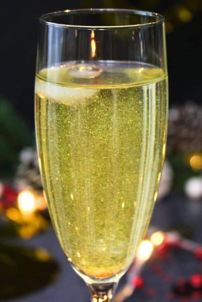 glitter champagne cocktail.
