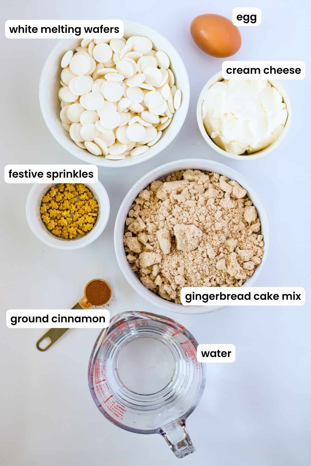 holiday cake pops ingredients labelled.