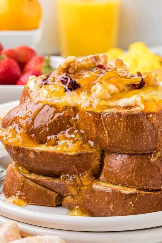 stack of orange french toast.