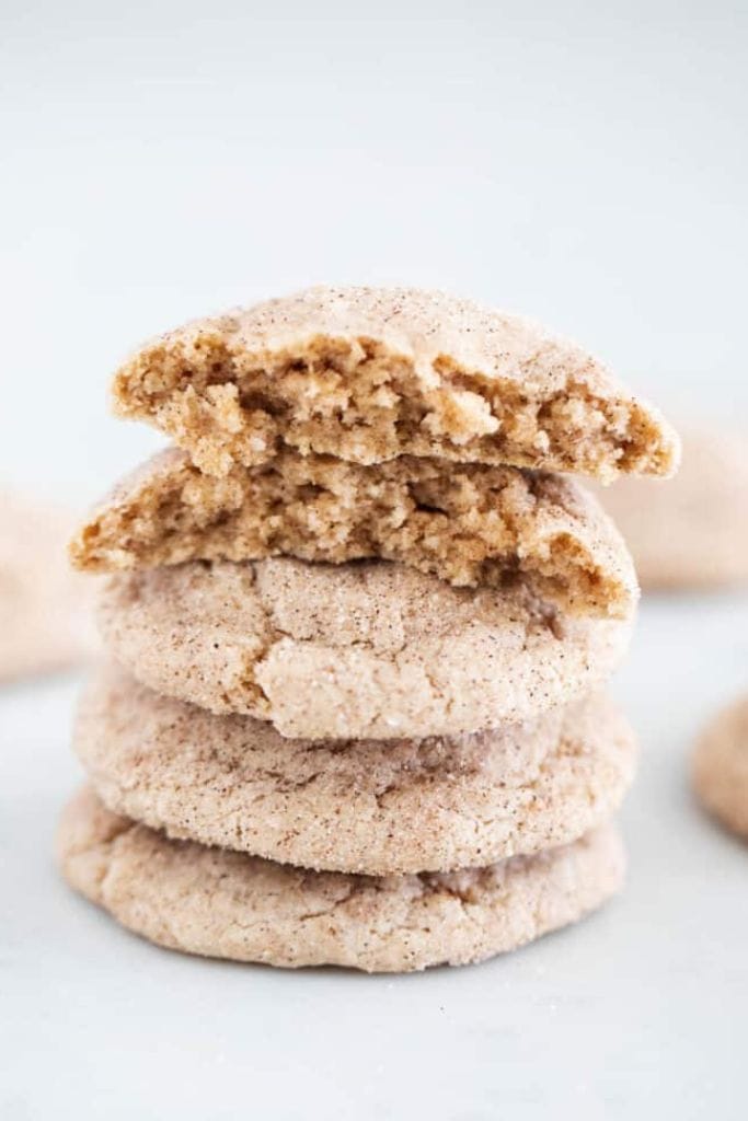 stack of snickerdoodle cookies.