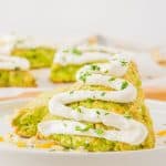 cheese scone on plate.