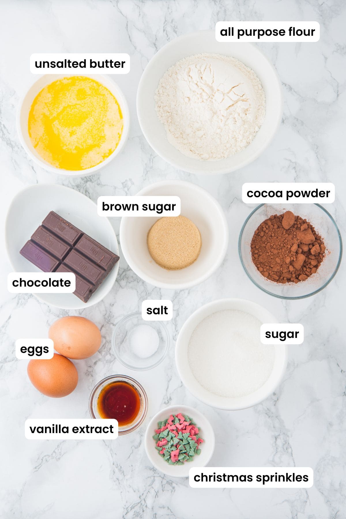 waffle cookie ingredients labelled.