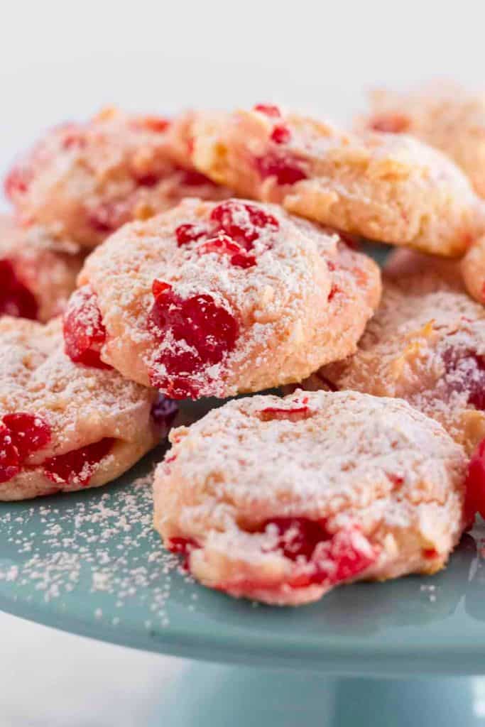 cherry cookies on plate.