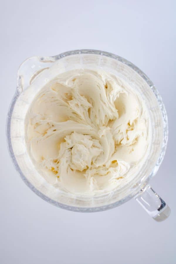 white frosting in bowl.