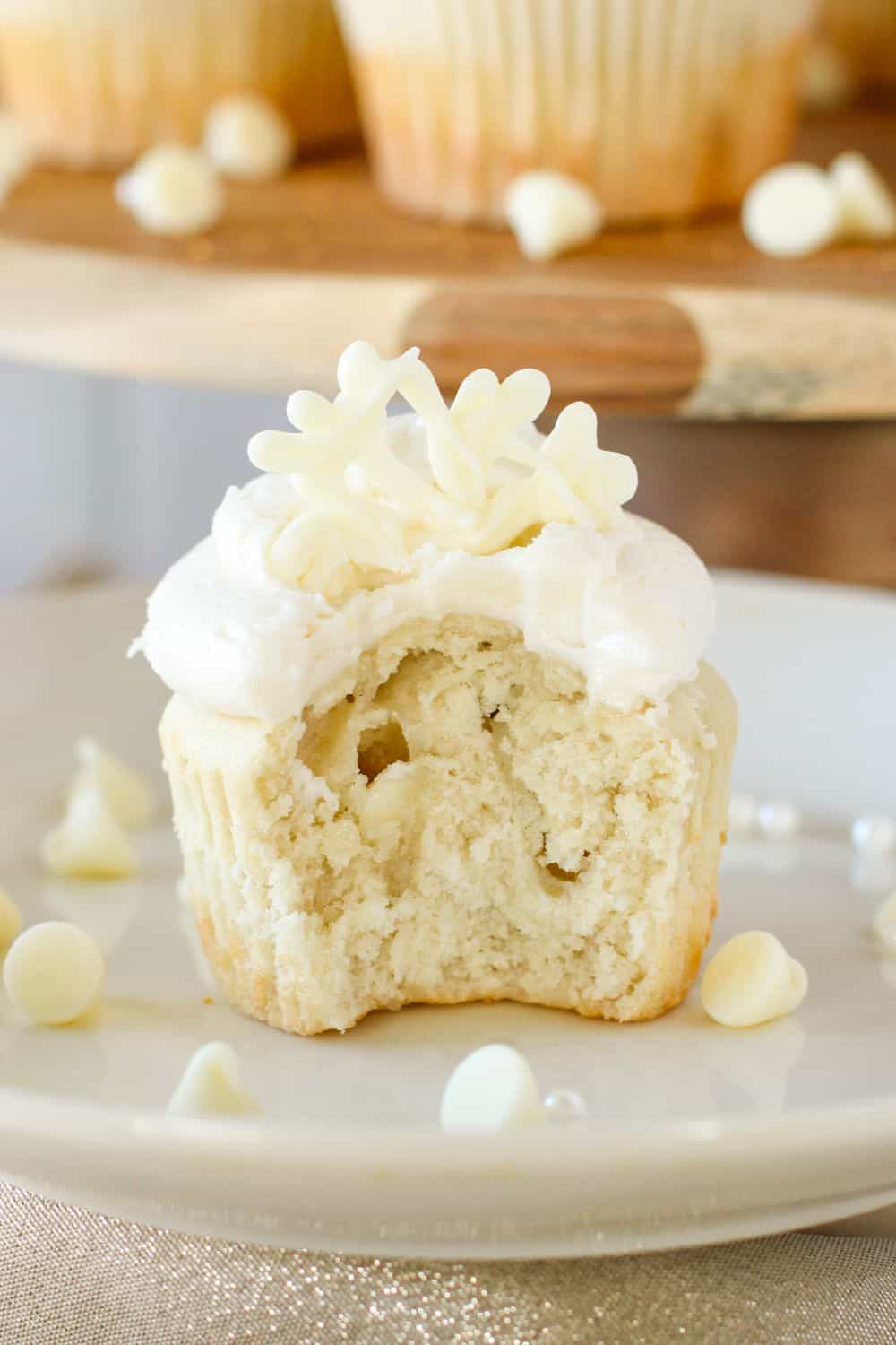 frosted white cupcake interior.